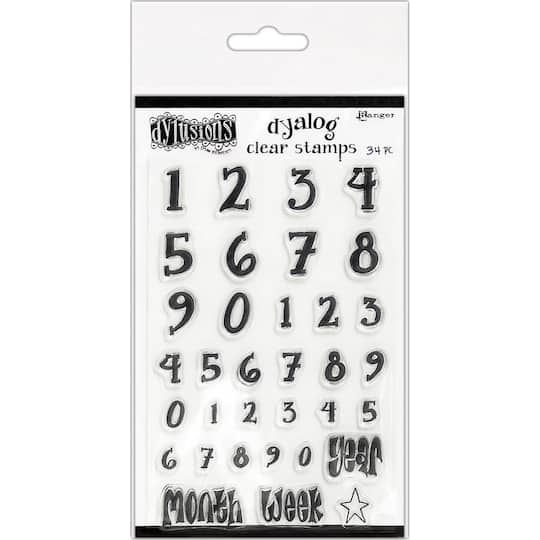 Dyan Reaveley&#x27;s Dylusions Numerology Clear Stamps